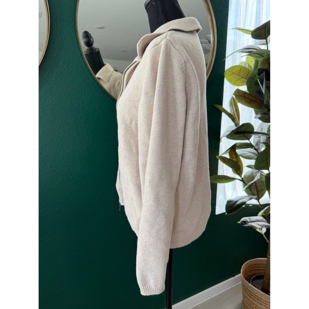 Croft and Barrow Zip Sweater Womens XL Beige Minimalist Normcore Capsule Neutral - Picture 3 of 9